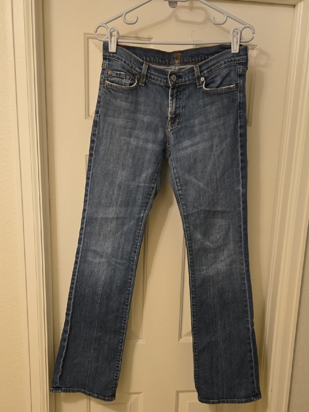 Seven For All Mankind Women's Faded Blue Embellished Jeans